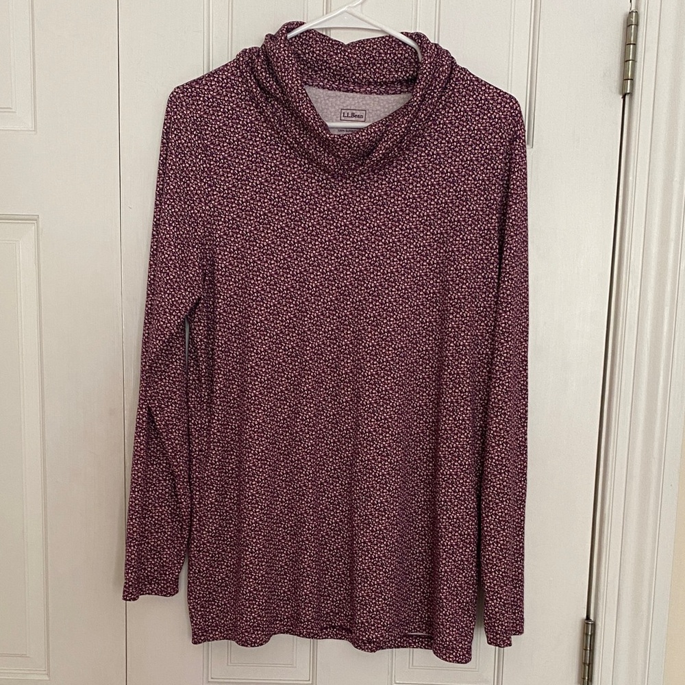 L.L. Bean Women's Maroon Cowl Neck Sweater